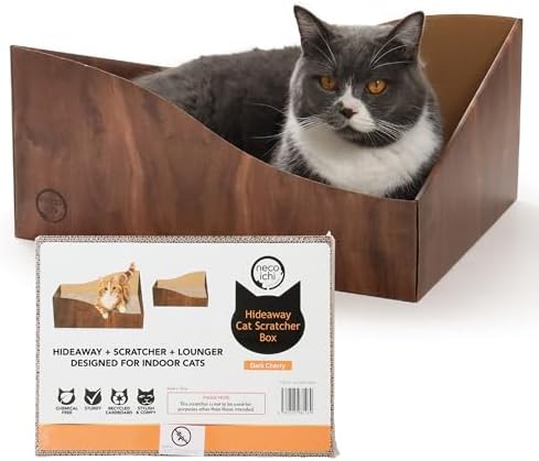 Necoichi Hideaway Cat Scratcher Box — Extra Large | Horizontal Scratch Pad +