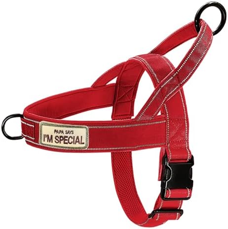 Red No Pull Dog Harness for Small Medium Large Sized Dog, Reflective Escape