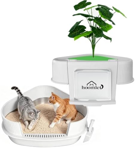 Large Enclosed Corner Cat Litter Box