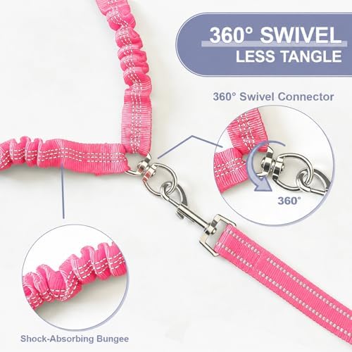 Double Dog Leash Padded Handle 360°Swivel No Tangle Dual Leash