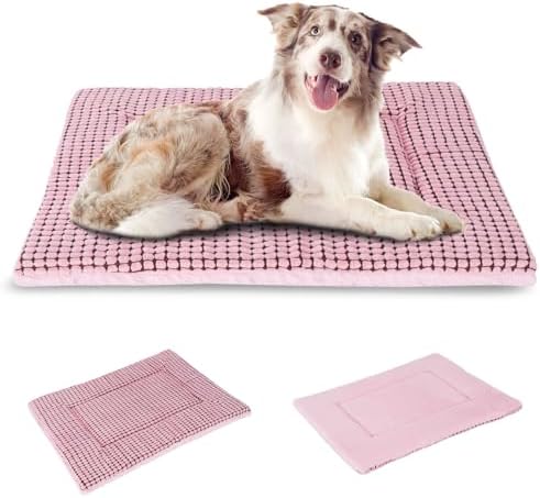 BVAGSS Reversible Dog Crate Pad, Memory Foam Pet Bed Mat, Soft Warm Machine