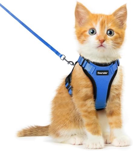 Dooradar Cat Harness and Leash Set, Adjustable and Escape Proof