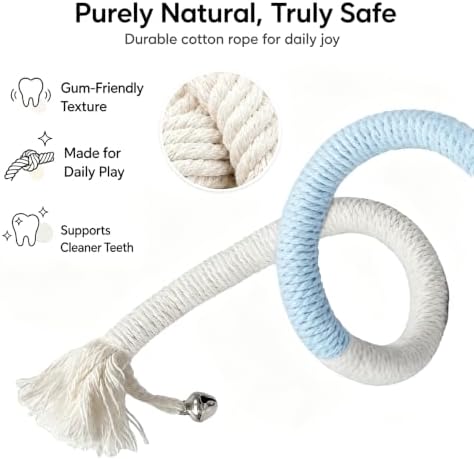 4-Pack Cat Toys for Indoor Cats, Woven Cotton Rope Toys