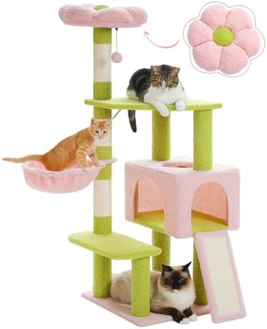 MUTTROS Flower Cat Tree 47.2" Multi-Level Cat Tower