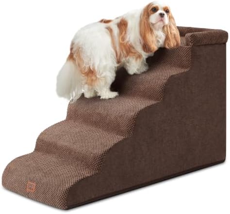 EHEYCIGA 5-Step Curved Dog Stairs
