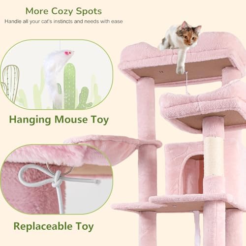 68 Inches Multi-Level Large and Tall Cat Tree Tower