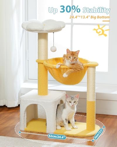 MUTTROS Cute Cat Tree with Flower Top Bed