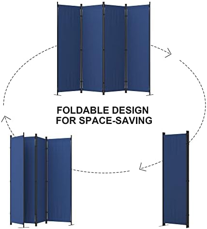 Room Divider, 4 Panel Folding Screen, 88” Portable Separating 3 Feet