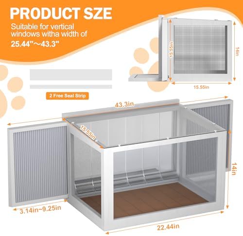 Cat Window Box Catio, Outdoor Indoor Cat Enclosure