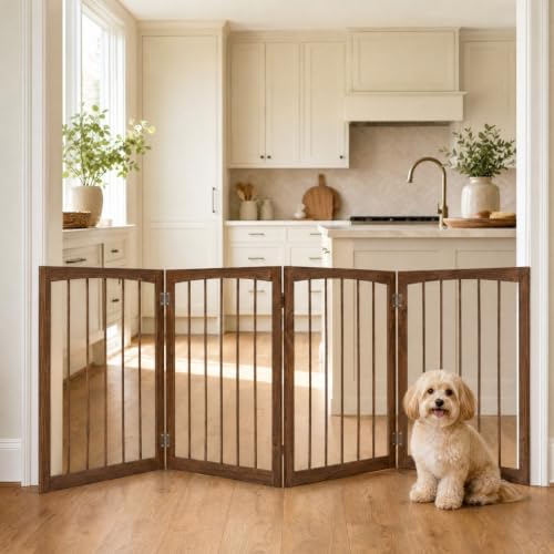 Giantex 4-Panel Freestanding Foldable Dog Gate
