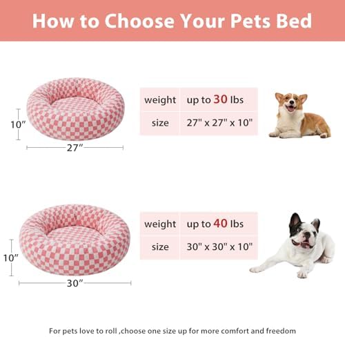 BFPETHOME Medium Washable Cozy Donut Dog Beds