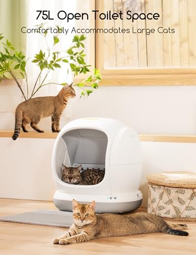Meowant Self-Cleaning Cat Litter Box, 75L Extra Large Open