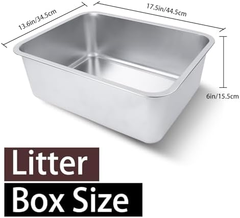 Stainless Steel Cat Litter Box 18"x14"x6"