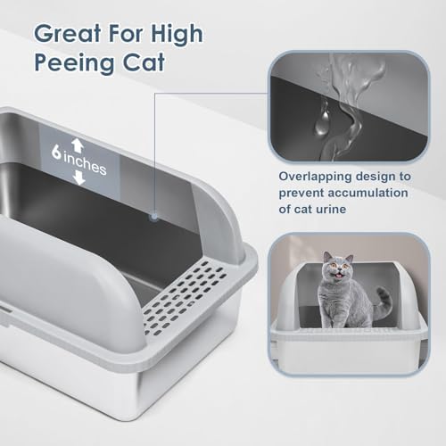 Suzzipaws 2 Pack XL Enclosed Stainless Steel Cat Litter Box