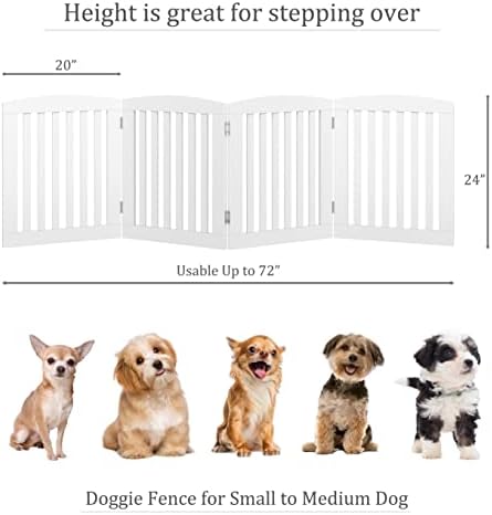 PAWLAND Wooden Freestanding Foldable Pet Gate