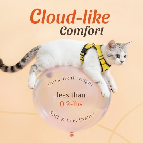 Dooradar Cat Harness and Leash Set, Adjustable and Escape Proof