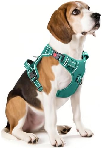 Timos Dog Harness Medium Sized, Quick Release 3 Buckles, Grass Green