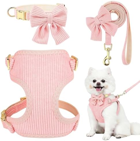Small Dog Collar Harness and Leash Set, Dog Harness no Pull