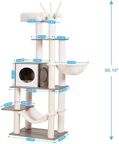 Hey-brother Wooden Cat Tree Tower