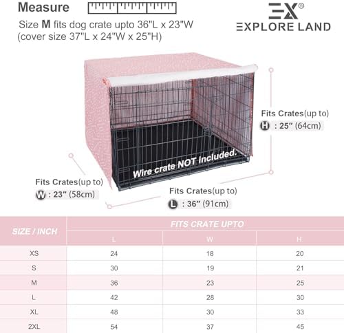 Explore Land Pattern Dog Crate Cover, 36 Inches