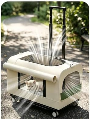 Double Decker Rolling Cat Carrier Large Wheeled Pet Carrier
