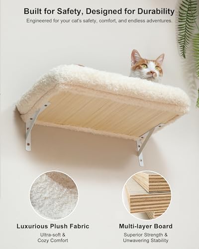 FUKUMARU Cat Wall Shelves Set, 70 inch Wall Mounted Tree
