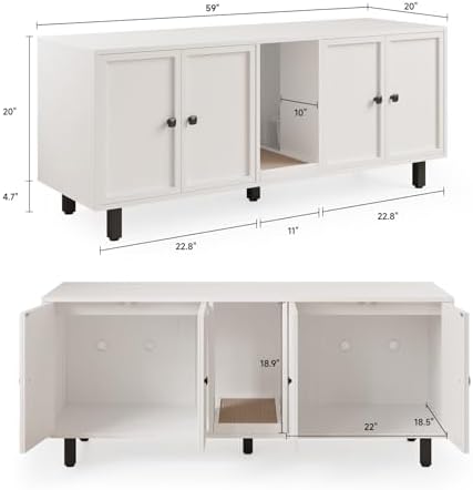 ONBRILL 59 Inches Cat Litter Box Enclosure