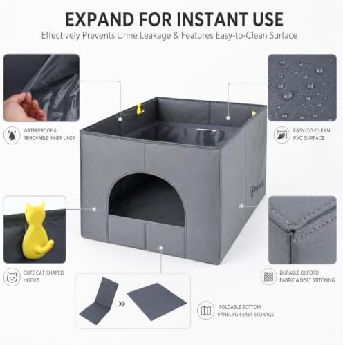 Cat Litter Box Enclosure, Waterproof Splash Guard