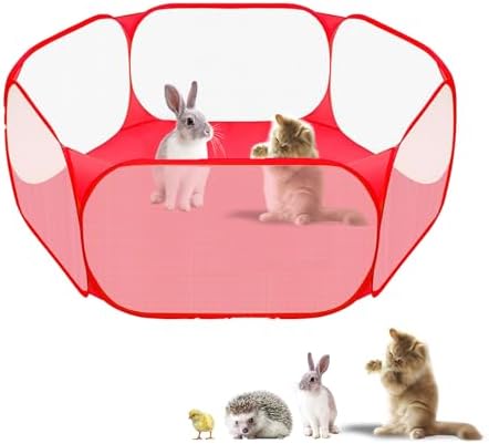 Small Animals Playpen, Portable Pop-up Open Interactive Pet Tent, Indoor
