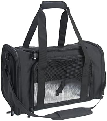 Soft Sided Carrier for Small Medium Cats Dogs, Removable Pad Collapsible Travel