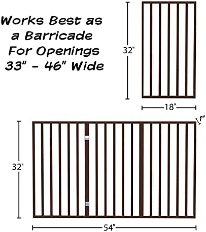 PETMAKER Pet Gate, 3 Panel Freestanding Dog Gate Indoor, 54” x 32”