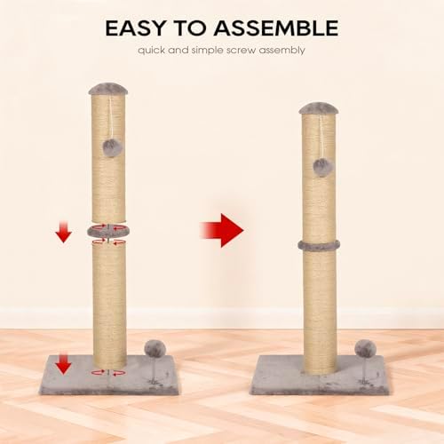 FDW 33 Inch Cat Scratching Post Cat Scratcher Natural Sisal Rope Scratch Post