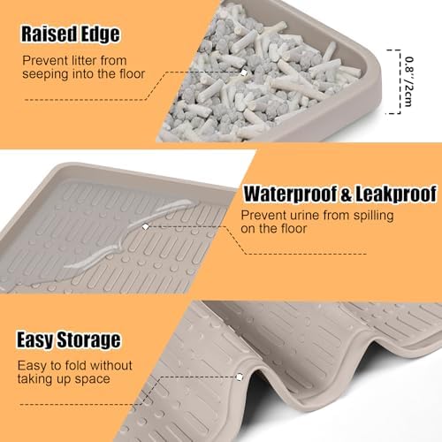 Silicone Cat Litter Mat 47" x 35" Cat Mat
