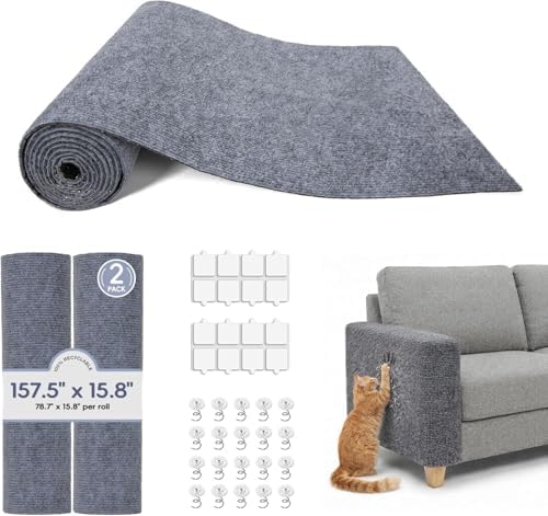 157.5" x 15.8" Cat Scratch Furniture Protector, Self-Adhesive Couch Protector