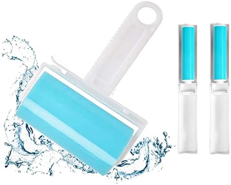 NUOBUT Reusable Sticky Lint Roller 3 Pack, Large & 2 Mini