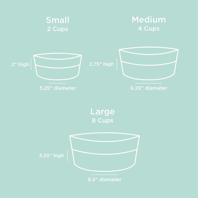 Waggo Dipper Ceramic Dog Bowl for Small and Large Breeds - Heavyweight and Durable Pet Food and Water Dish Crock, Dishwasher Safe, Modern (Medium, Dolphin)