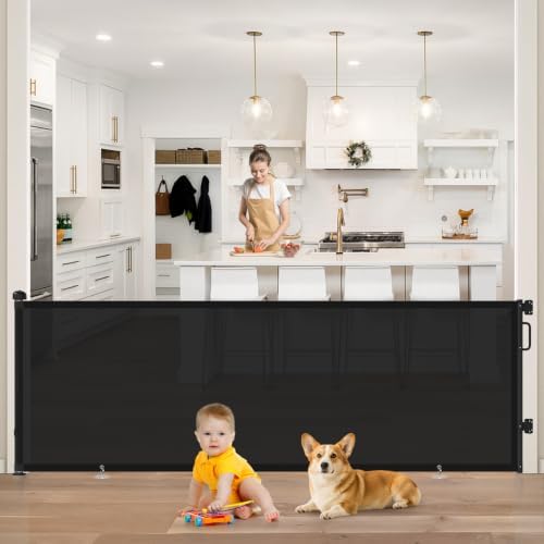 96" Retractable Baby Gate, Long Mesh Dog Gate