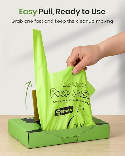 Cat Litter Bags for Poop, Certified Compostable Cat Waste Disposal Bag