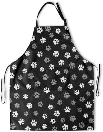 Sweetshow Cute Dog Apron with 2 Pockets and Adjustable Neck Waterproof Kitchen