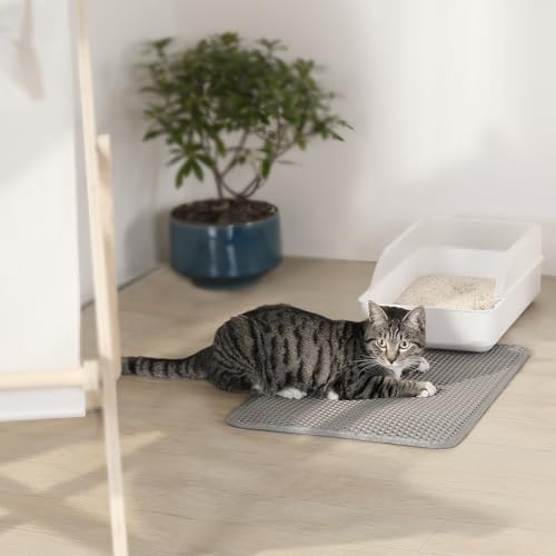 Cat Litter Trapping Mat, Hexagon Grids & Anti-Leak Base, Machine Washable