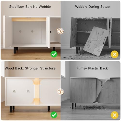 ONBRILL 59 Inches Cat Litter Box Enclosure