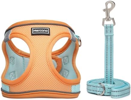 Mercano Soft Mesh Dog Harness and Leash Set, Step-in Reflective Breathable
