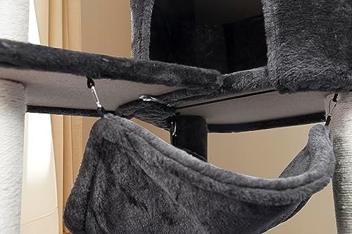 YUNIQUE Cat Tree with Cat Condo and Big Hammock