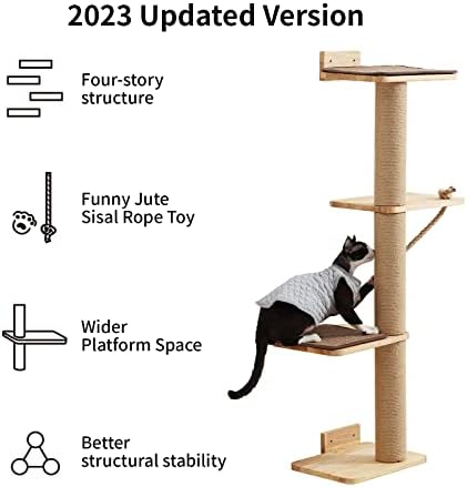 FUKUMARU Cat Scratching Activity Tree Wall Mounted