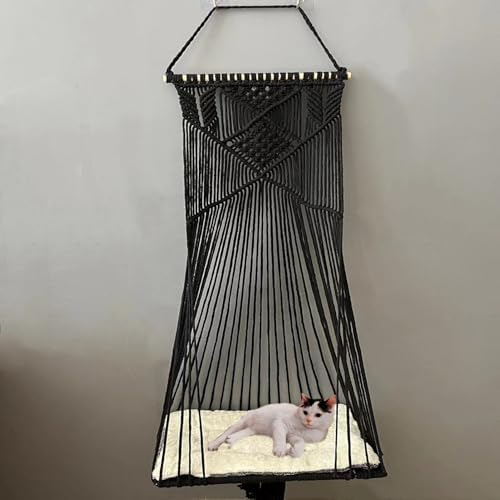 Macrame Hanging Cat Hammock Bed Cat Swing House Space Saving Window Perch