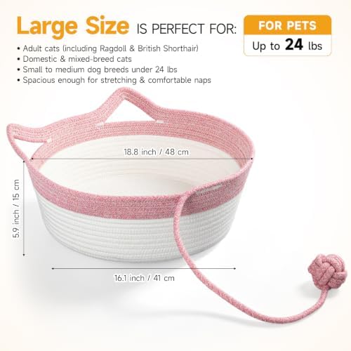 Cotton Rope Woven Cat Bed, Instinct Pet Basket