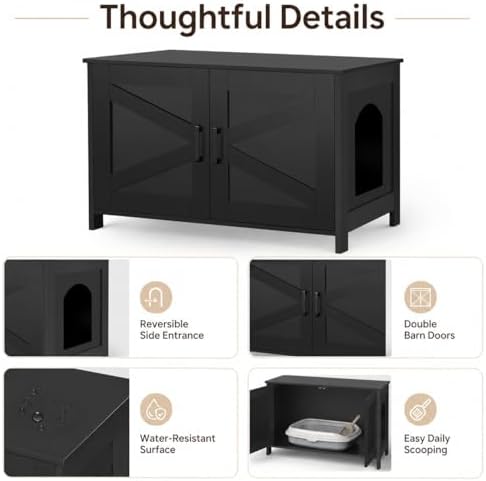Homhedy 31.5" L Cat Litter Box Enclosure