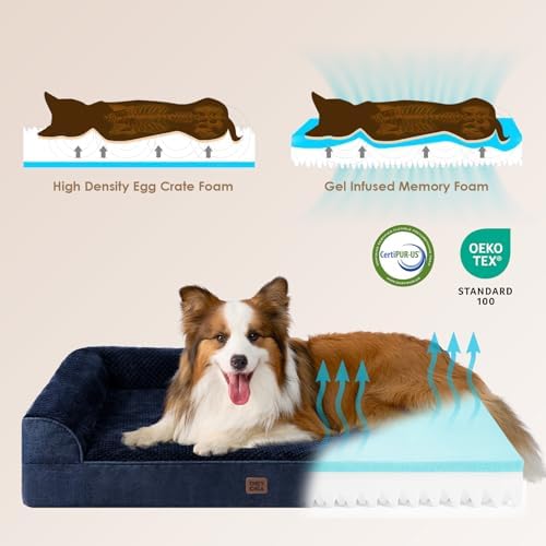 EHEYCIGA Extra Large Dog Bed Othorpedic, Memory Foam XL Dog Bed