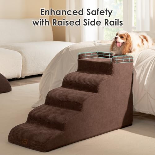 EHEYCIGA 5-Step Curved Dog Stairs