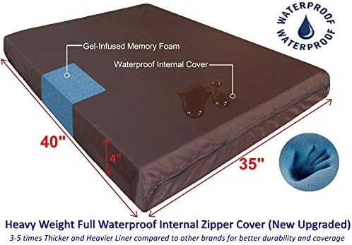 Dogbed4less Extra Large True Orthopedic Gel Memory Foam Dog Bed